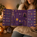 Crystal Halloween Advent Calendar with 31 Gemstones and Witch Figure