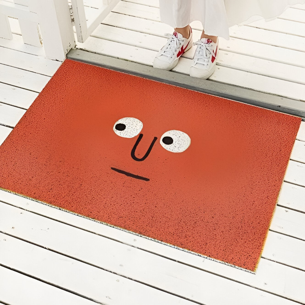 Smiley Print Doormat – Non-Slip PVC &amp; Quick-Drying 40x60cm