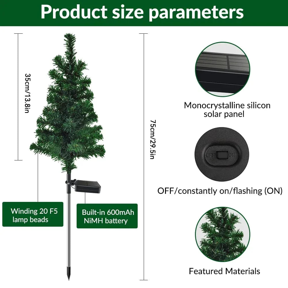 Solar Christmas Tree Garden Light – Outdoor LED Pathway Decoration