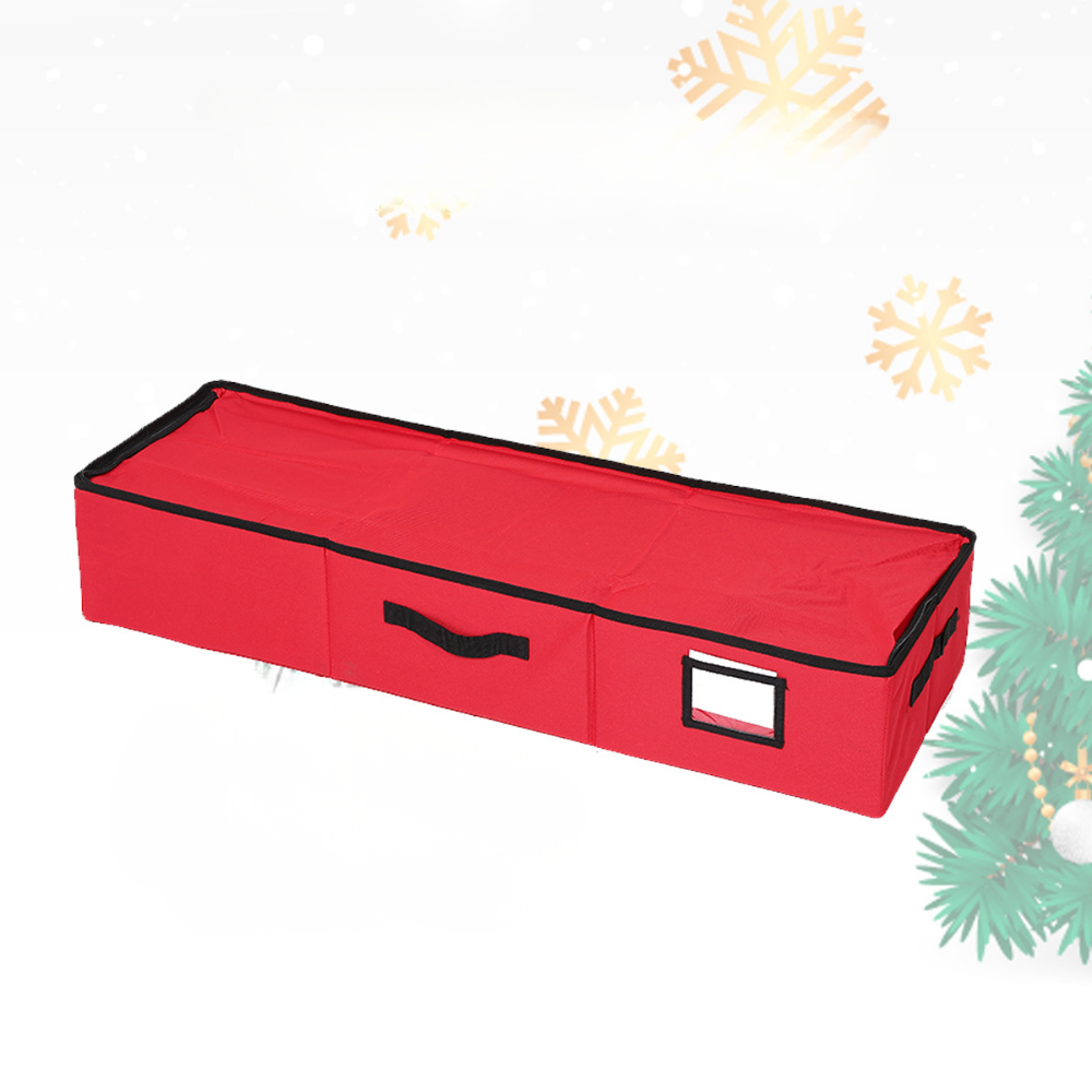 Christmas Ornament Storage Box with Adjustable Dividers and Viewing Window