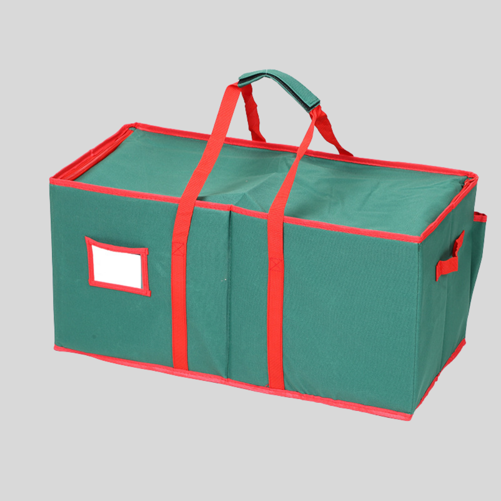Christmas Ornament Storage Box with Adjustable Dividers and Viewing Window