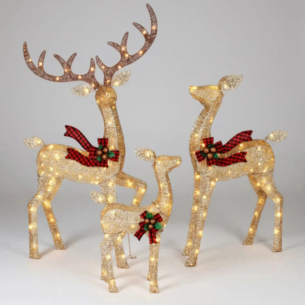 LED Reindeer Christmas Decoration with Lighted Frame