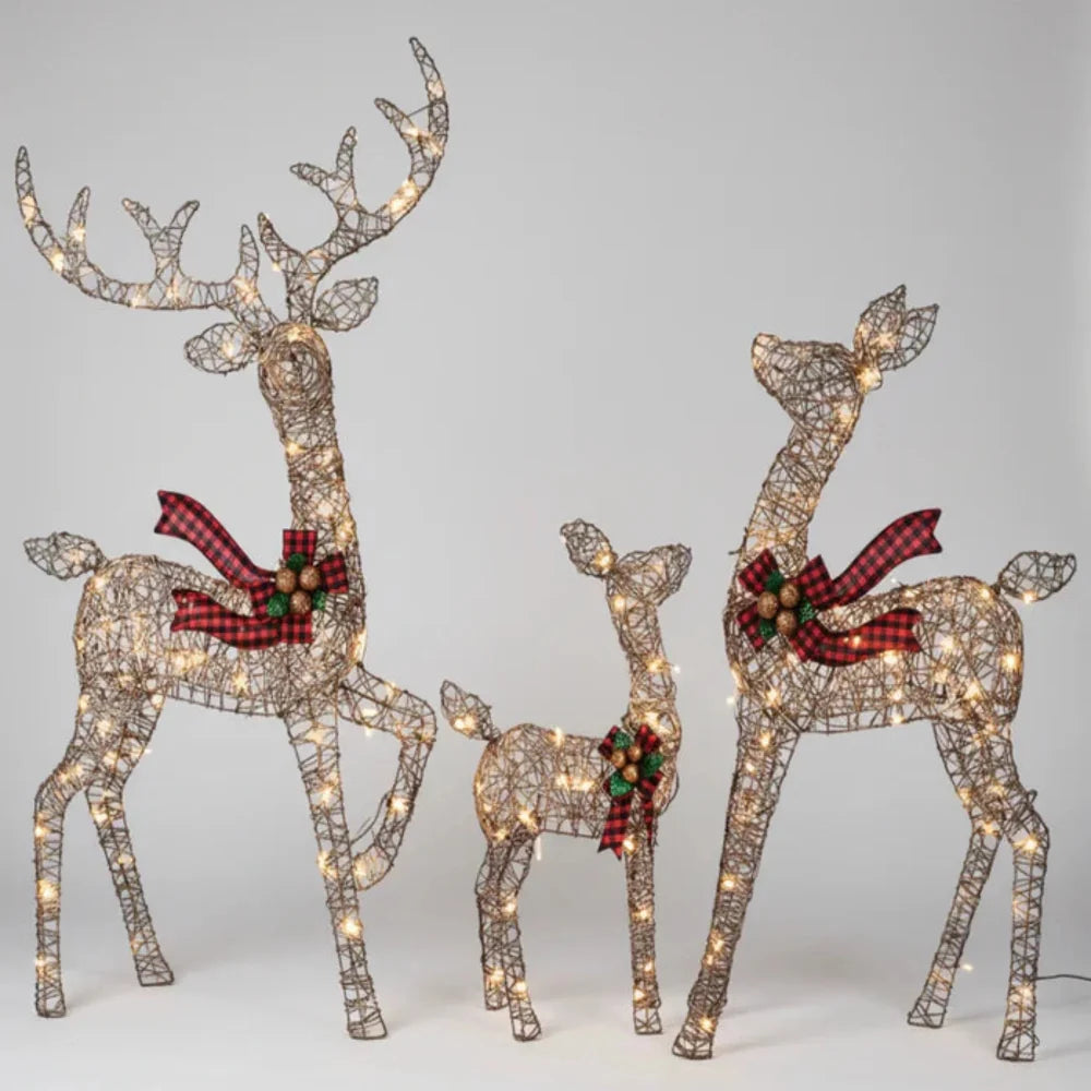 LED Reindeer Christmas Decoration with Lighted Frame
