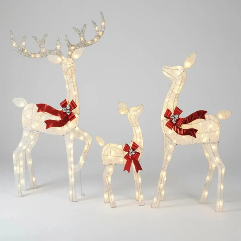 LED Reindeer Christmas Decoration with Lighted Frame
