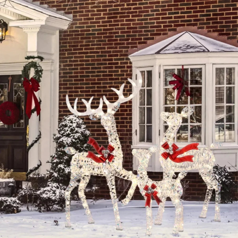 LED Reindeer Christmas Decoration with Lighted Frame