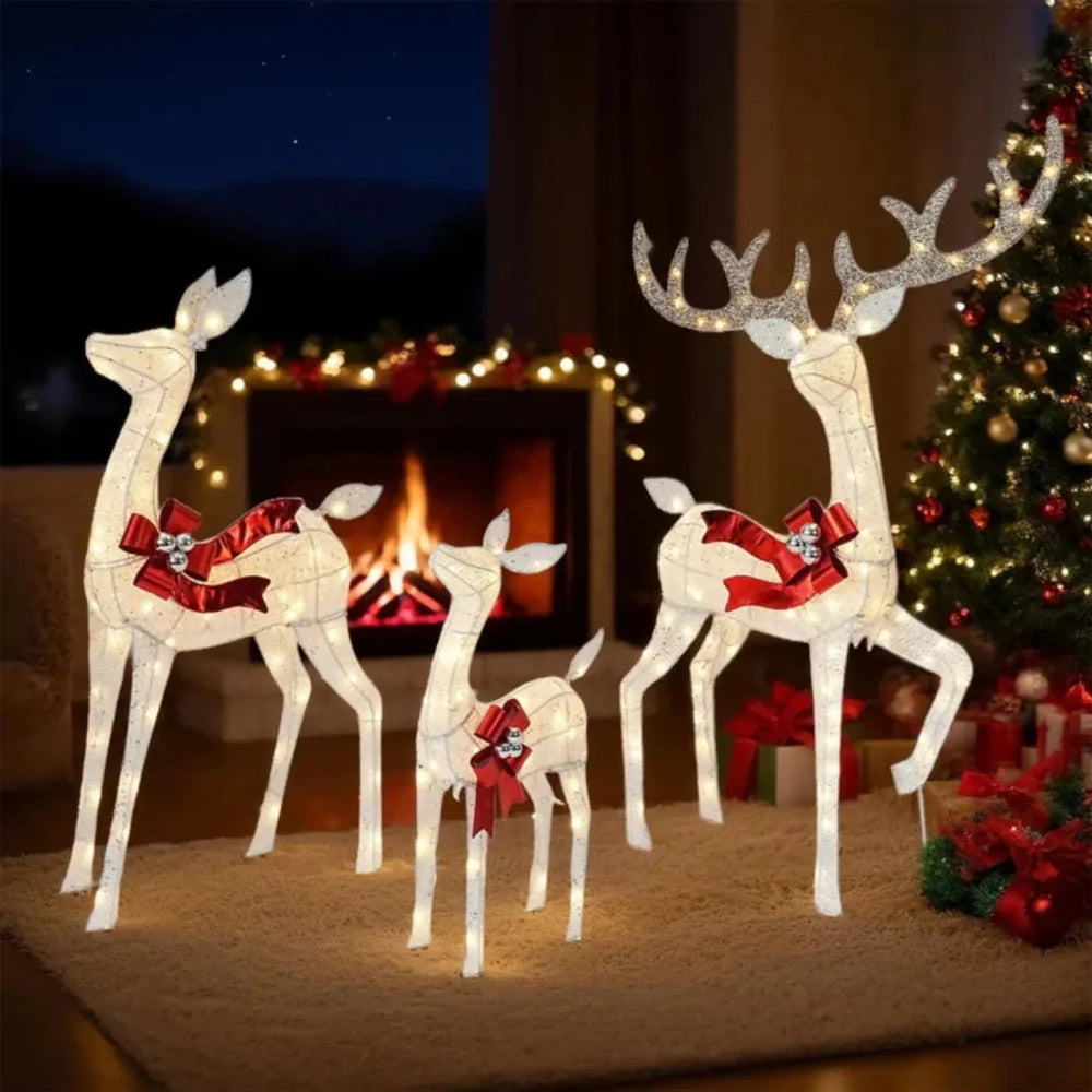 LED Reindeer Christmas Decoration with Lighted Frame