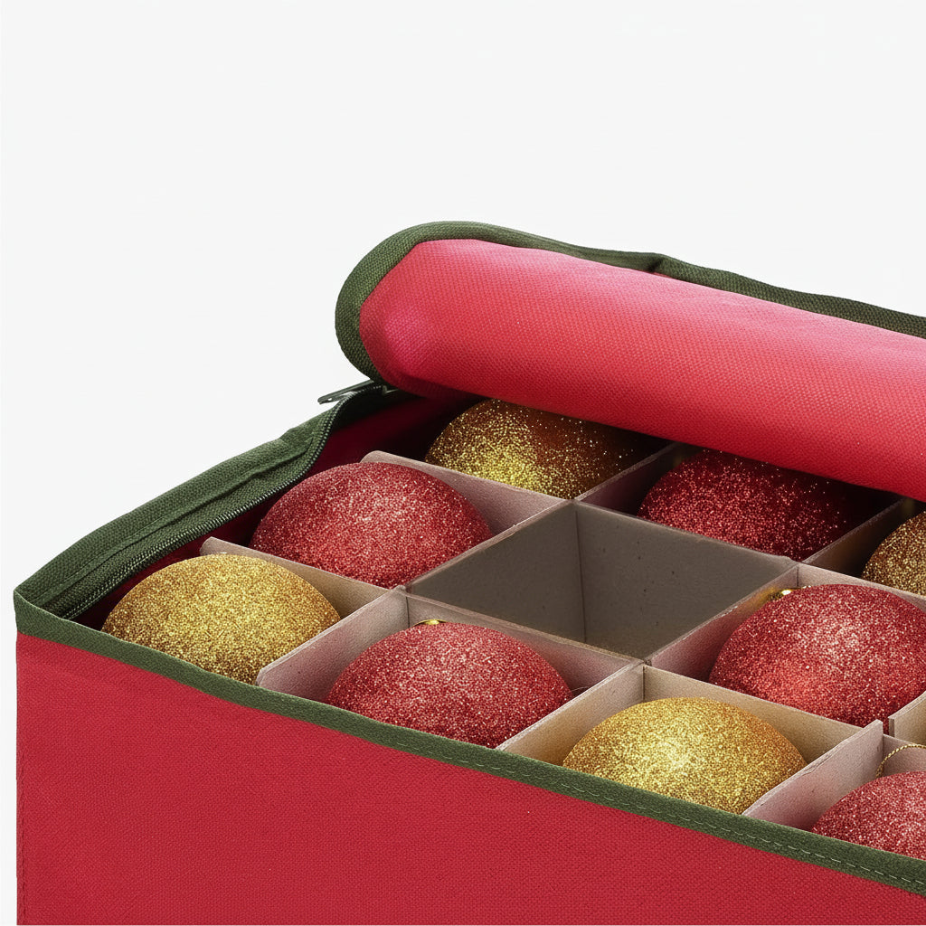 Christmas Ornament Storage Box with Dividers – 54 to 128 Ornaments