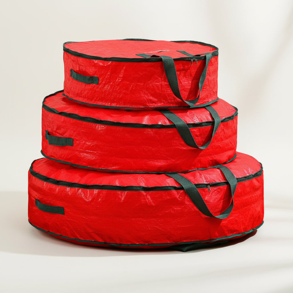 Christmas Ornament Storage Bag – Polyester Organizer with Dividers