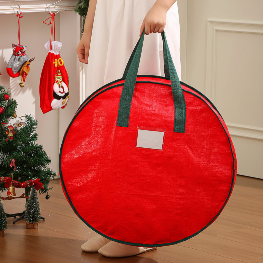 Christmas Ornament Storage Bag – Polyester Organizer with Dividers