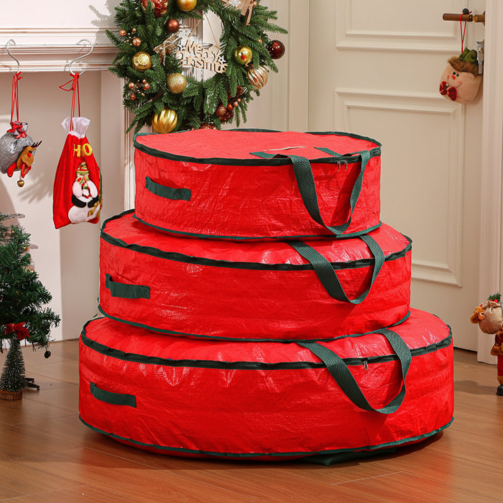 Christmas Ornament Storage Bag – Polyester Organizer with Dividers