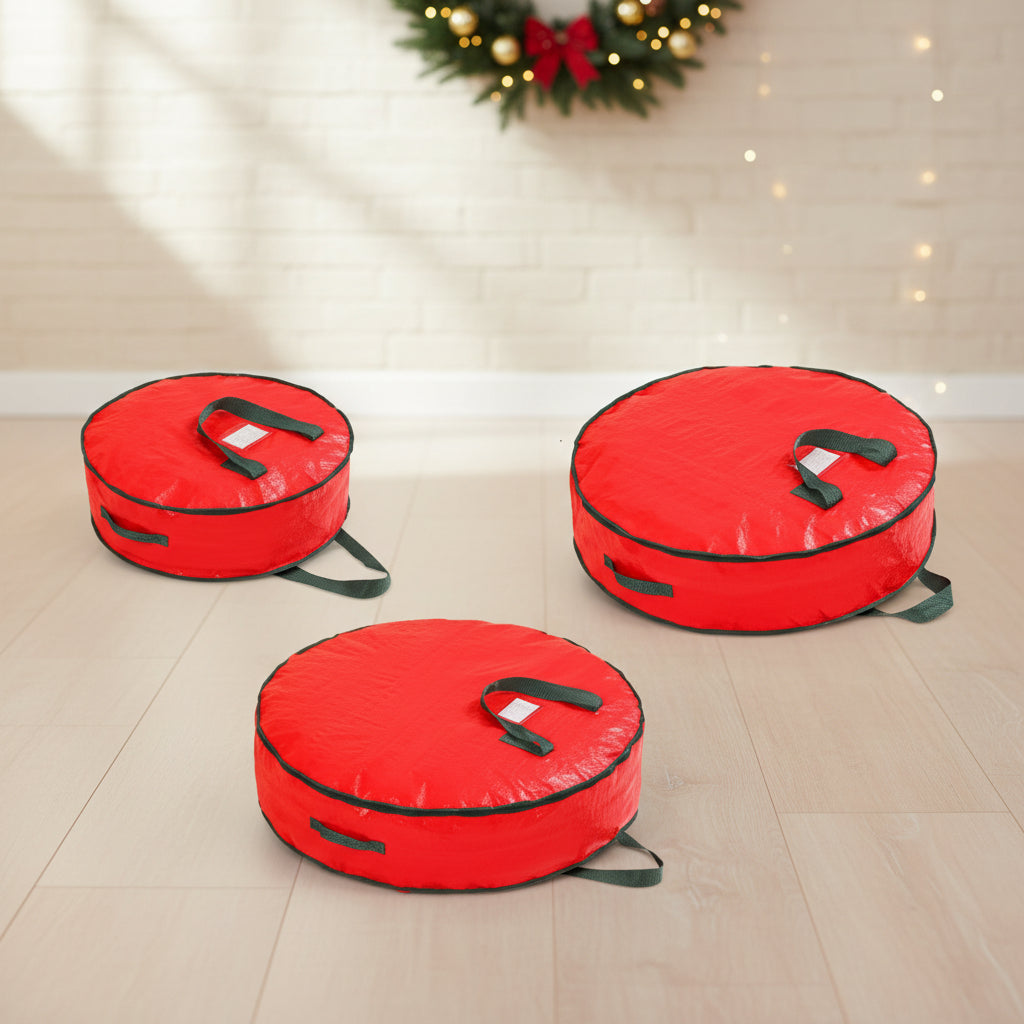 Christmas Ornament Storage Bag – Polyester Organizer with Dividers