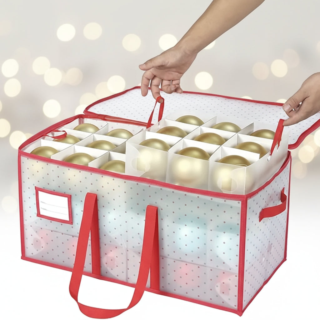Large Zippered Christmas Ornament Storage Organizer