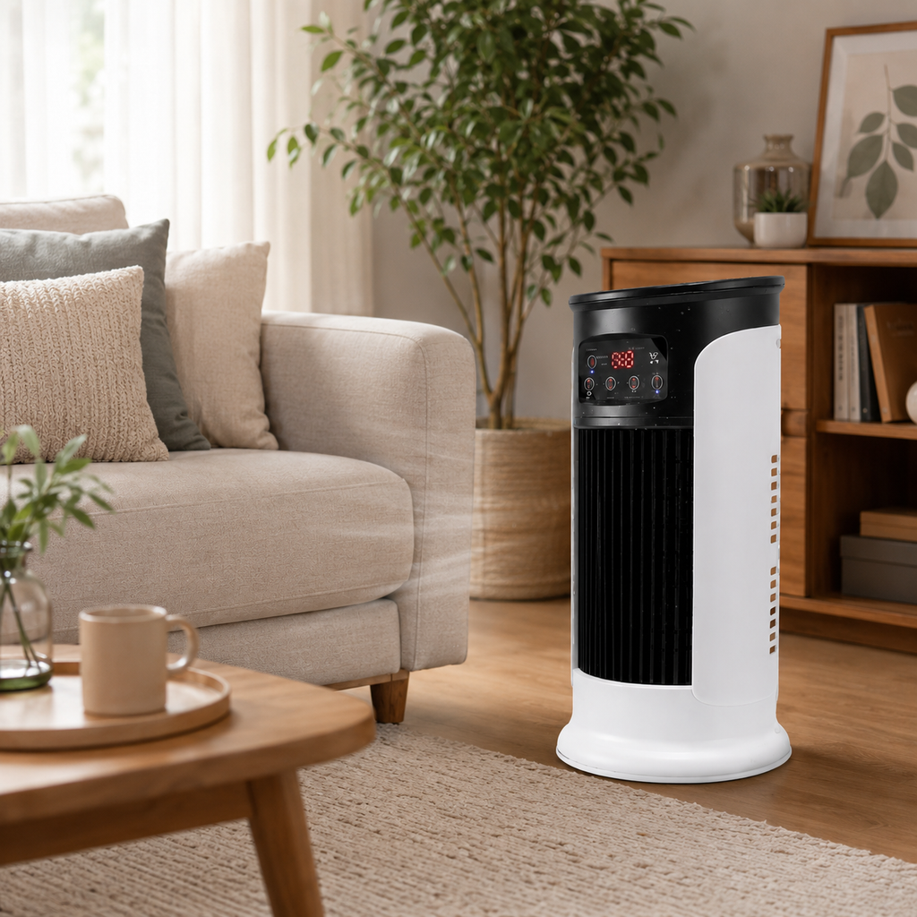 ZenWave EcoCool | Compact Portable Air Conditioner – Energy Efficient & Evaporative Cooling