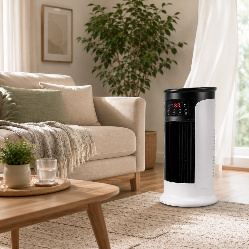 ZenWave EcoCool | Compact Portable Air Conditioner – Energy Efficient & Evaporative Cooling