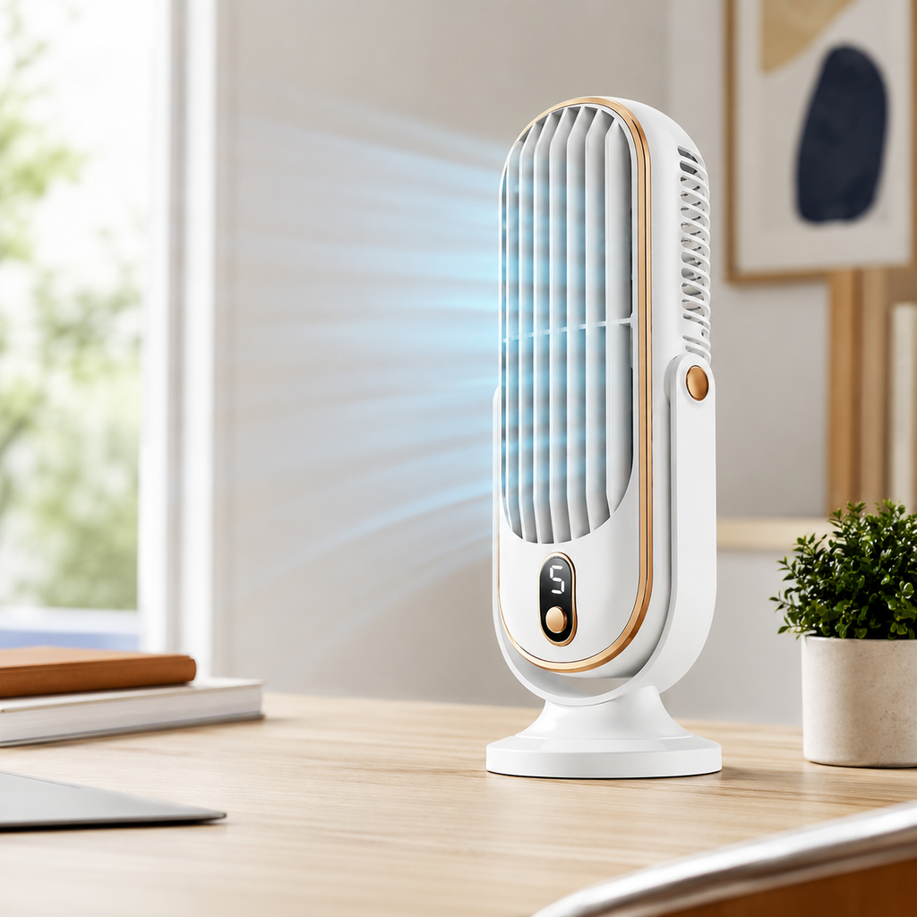 Battery-Operated Desktop Fan - USB Portable Cooling Fan for Home & Office