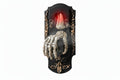 Motion-sensor Halloween doorbell prop with sound and light effects