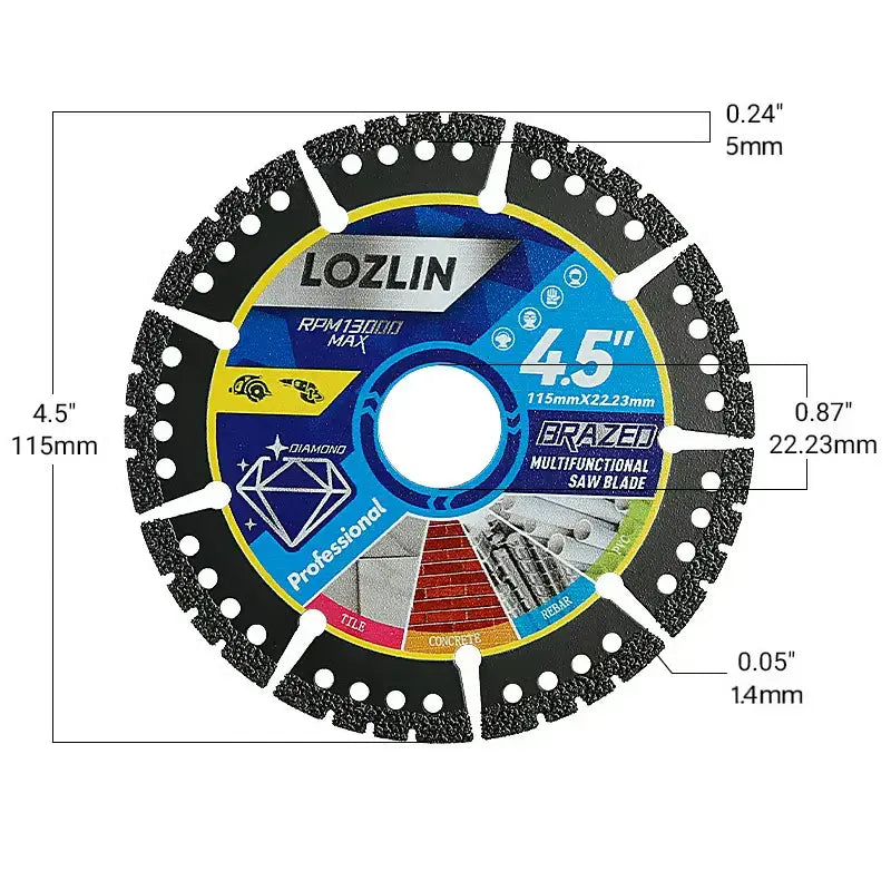 Diamond Saw Blade 115mm 2-Pack – For Tiles, Concrete &amp; Steel