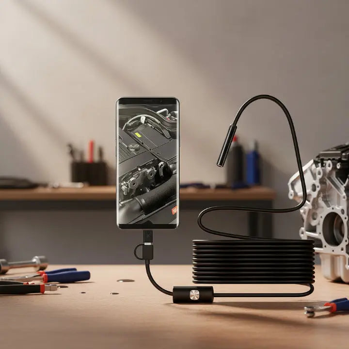 HD Endoscope Camera – Plug &amp; Play Inspection for Pipes &amp; Walls