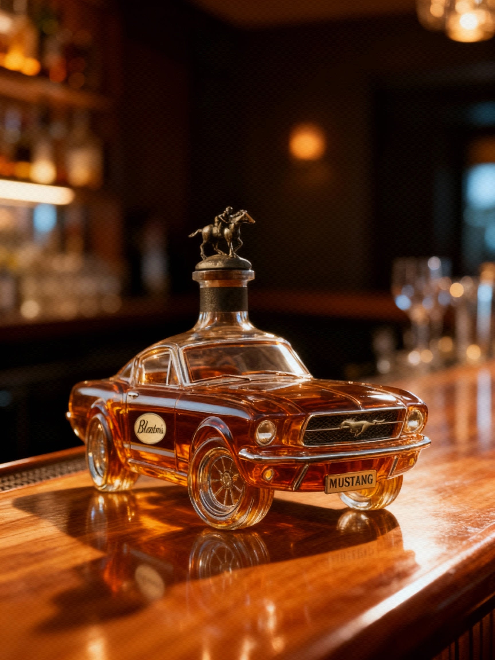 Mustang Car Whiskey Decanter – Glass Collectible Home Bar & Gift