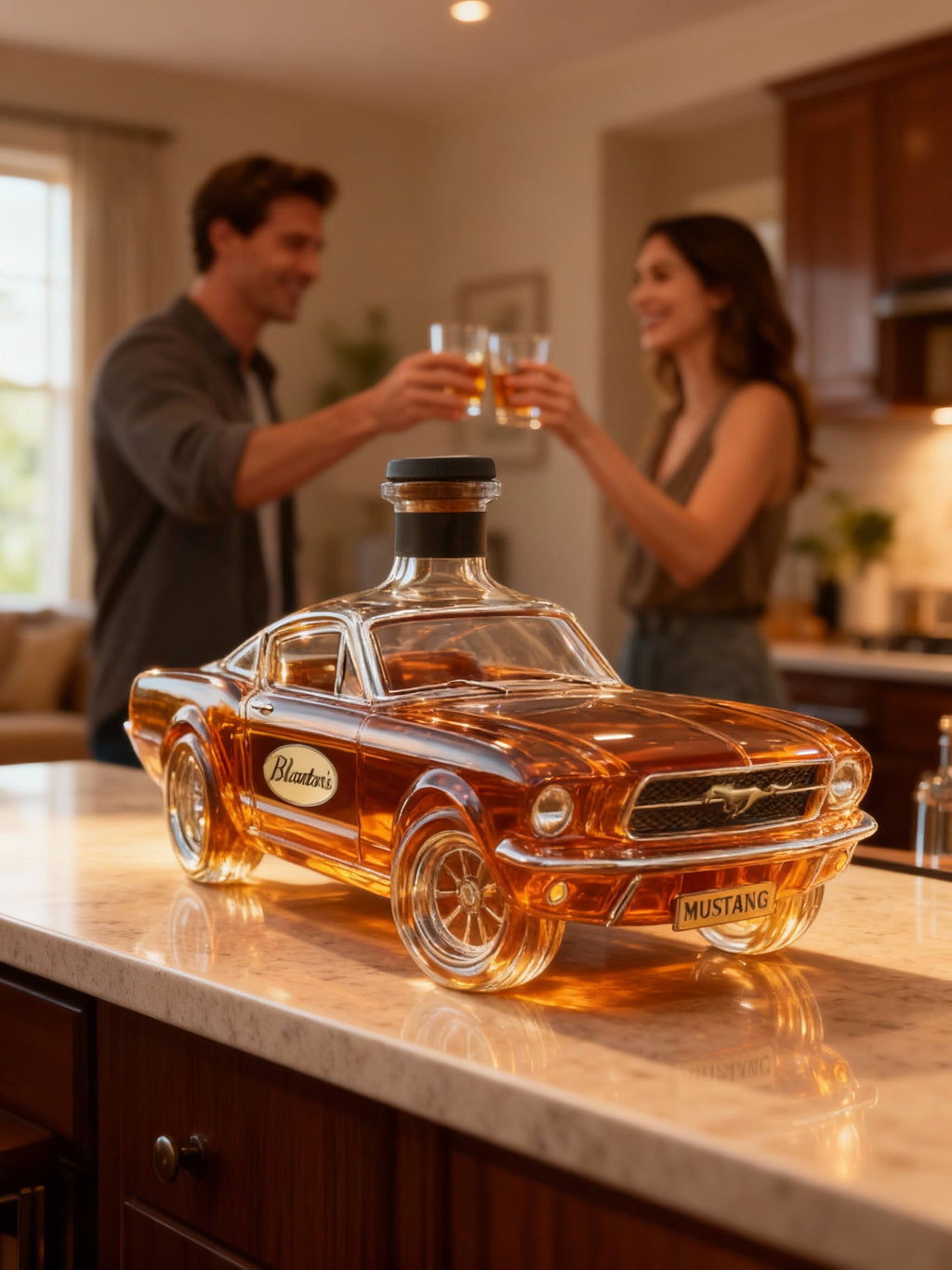 Mustang Car Whiskey Decanter – Glass Collectible Home Bar & Gift