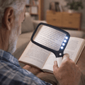 LED Handheld Magnifier - Illuminated Lens for Reading Fine Print Effortlessly