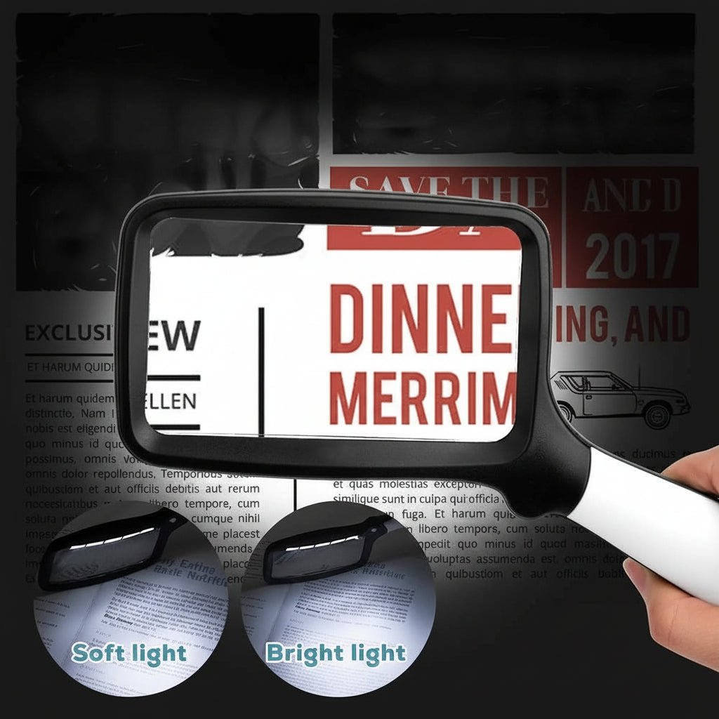 LED Handheld Magnifier - Illuminated Lens for Reading Fine Print Effortlessly