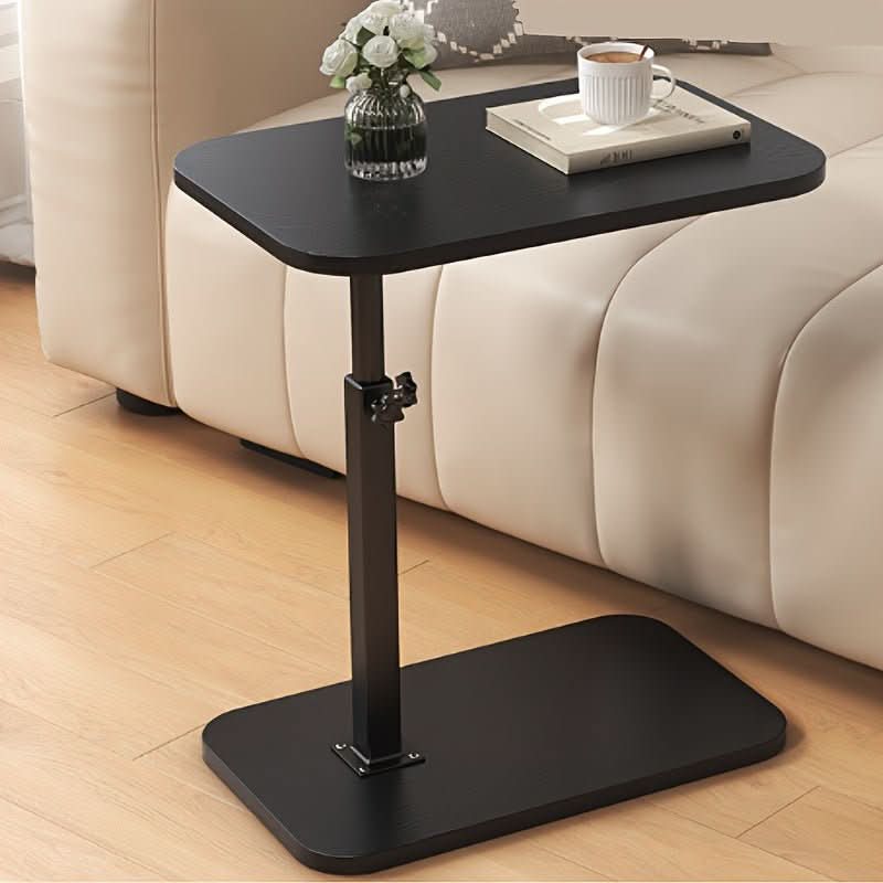 Height-Adjustable Side Table – Wood Top, Metal Frame & Bedroom-Ready