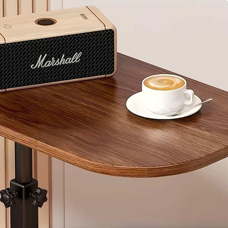 Height-Adjustable Side Table – Wood Top, Metal Frame & Bedroom-Ready