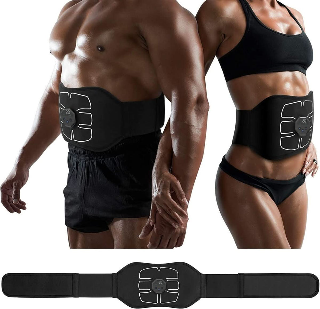 EMS Abdominal Belt - 6 Training Modes, USB Rechargeable Muscle Stimulator