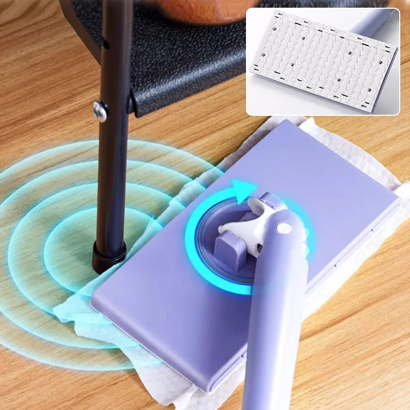 Hands-Free Cleaning Mop – No Bending Floor Cleaner & Wet Wipe Compatible