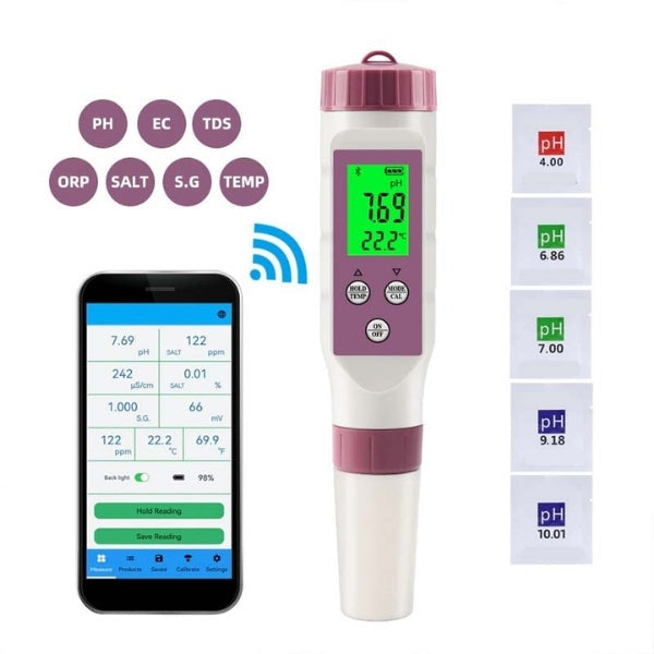 Digital pool tester - pH and chlorine measuring device for easy water analysis