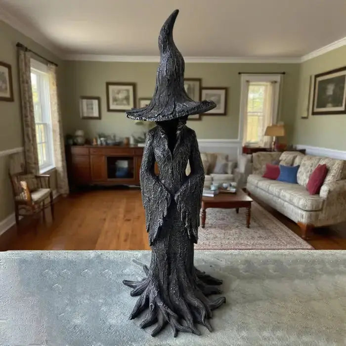Earth-Tone Witch Garden Figurine