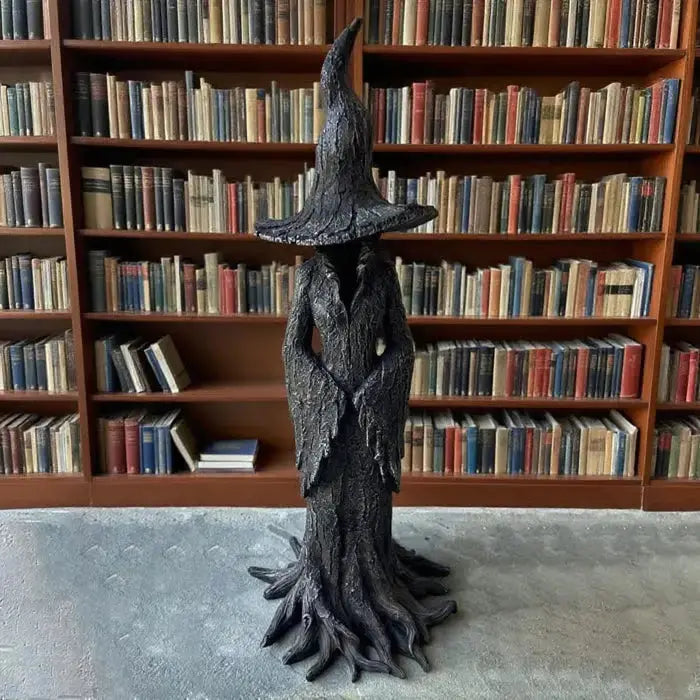 Earth-Tone Witch Garden Figurine