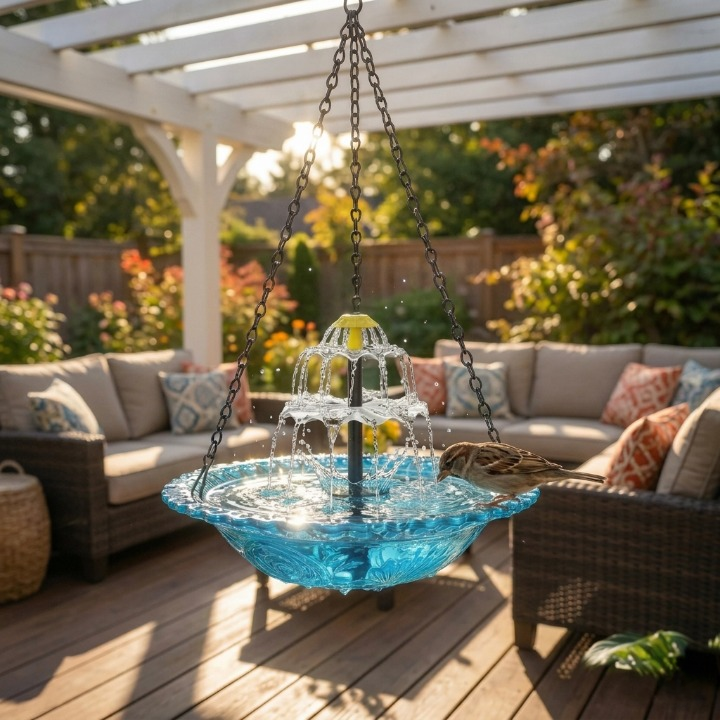 Solar Bird Bath Fountain – Two-Tier Garden Water Feature & No Power Needed