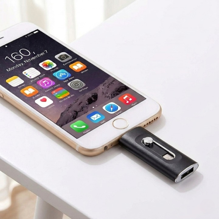 3-in-1 USB Flash Drive – Compatible with iPhone Android & PC Storage