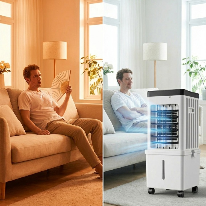 3-in-1 Air Cooler – 15L Water Tank Cool Humidify & Purify Without Hose