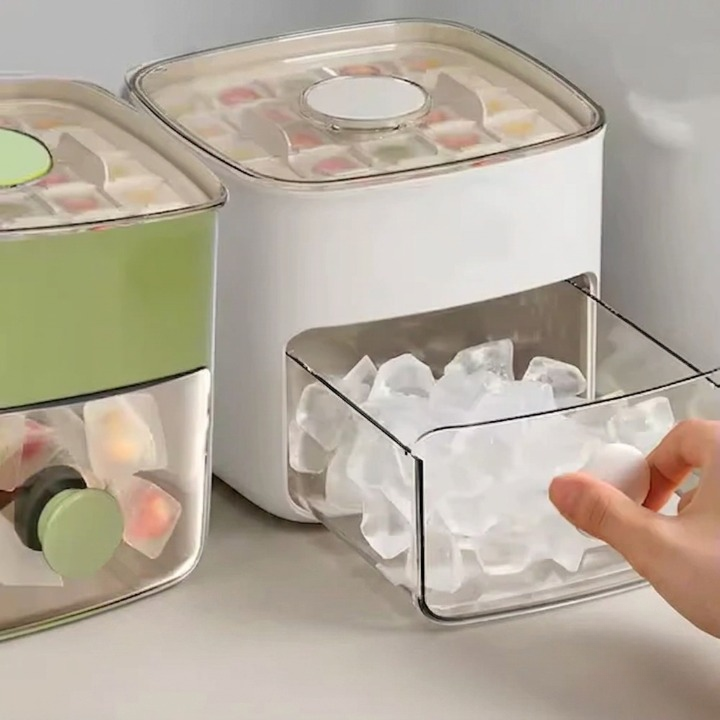 Ice Cube Tray with Push Function – 48 Cubes No-Spill & Easy Release Design