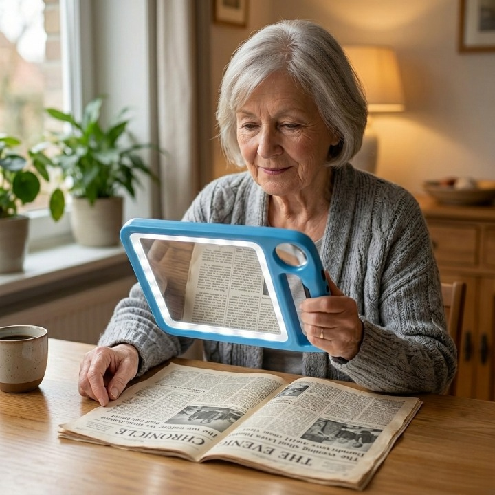 LED Magnifying Glass 5× & 10× – USB Rechargeable, 48 LEDs & Hands-Free