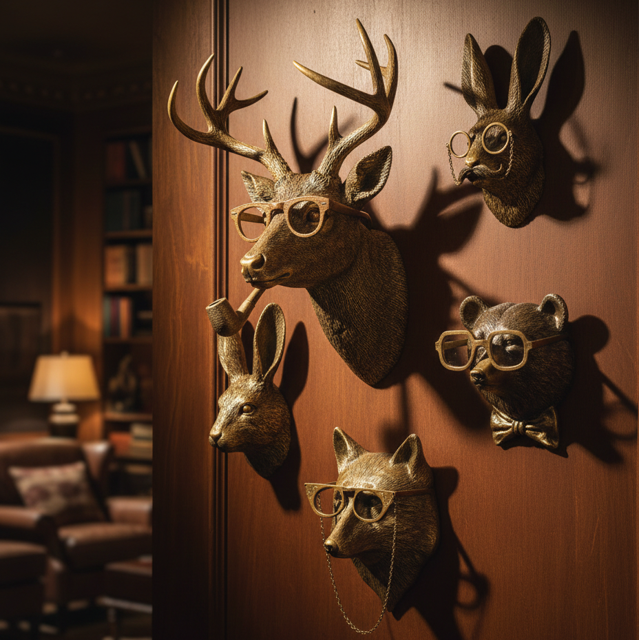 Stag Head Wall Mount – Decorative Faux Deer Trophy for Home Decor