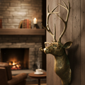 Stag Head Wall Mount – Decorative Faux Deer Trophy for Home Decor