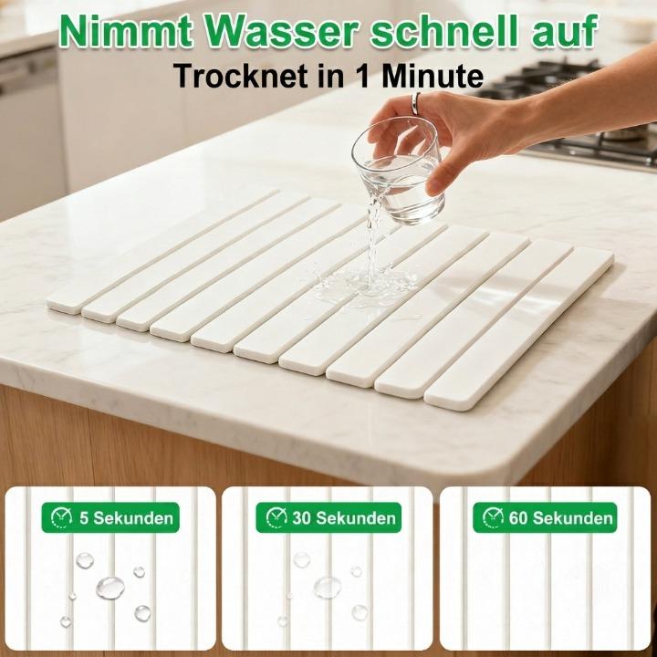 Diatomite Stone Dish Drying Mat – Super Absorbent, Foldable & 40×30cm