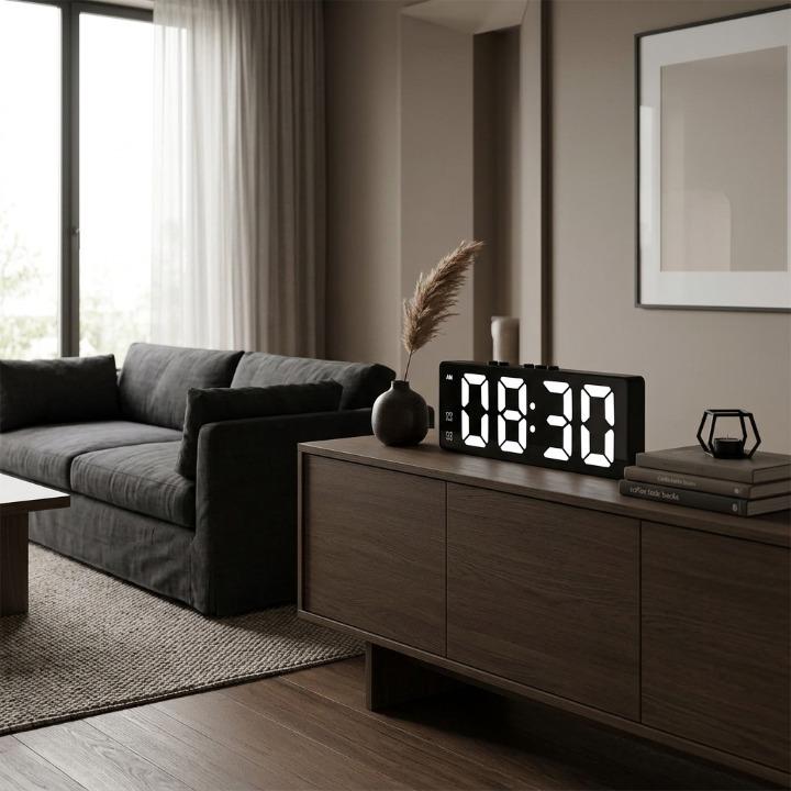 Digital Alarm Clock with 2K Security Camera – HD, Motion Detection & Wi-Fi