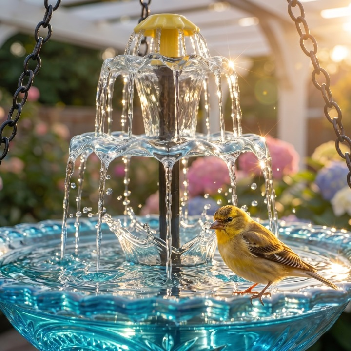Solar Bird Bath Fountain – Two-Tier Garden Water Feature & No Power Needed
