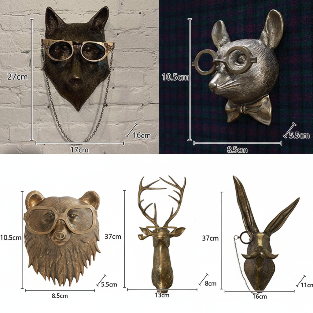 Stag Head Wall Mount – Decorative Faux Deer Trophy for Home Decor