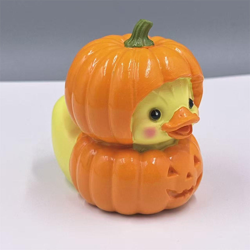 Pumpkin Duck Figurine