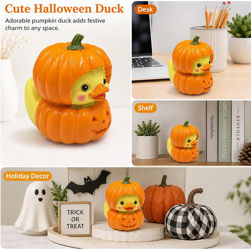 Pumpkin Duck Figurine