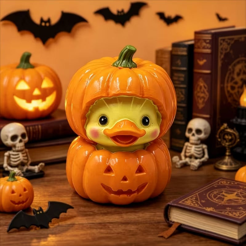 Pumpkin Duck Figurine