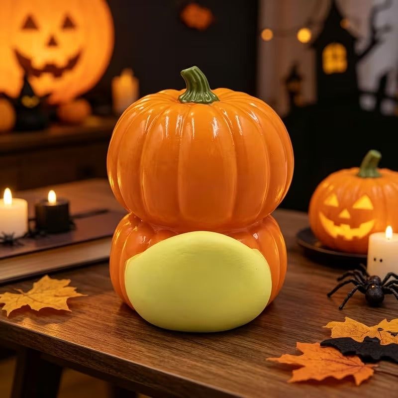 Pumpkin Duck Figurine
