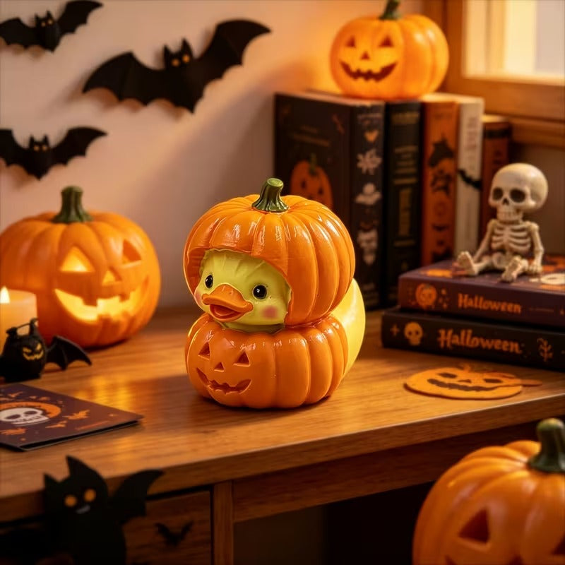 Pumpkin Duck Figurine