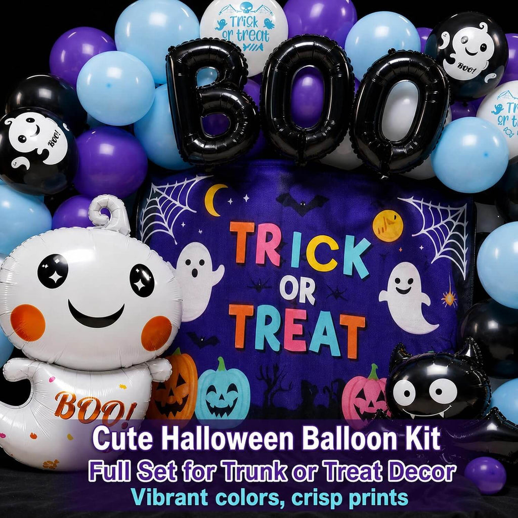 Halloween Balloon Arch and Backdrop Kit